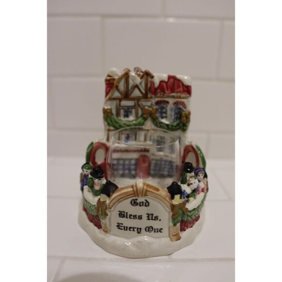 Vintage Fitz and Floyd Dickens Christmas Candle Holder - Picture 1 of 5
